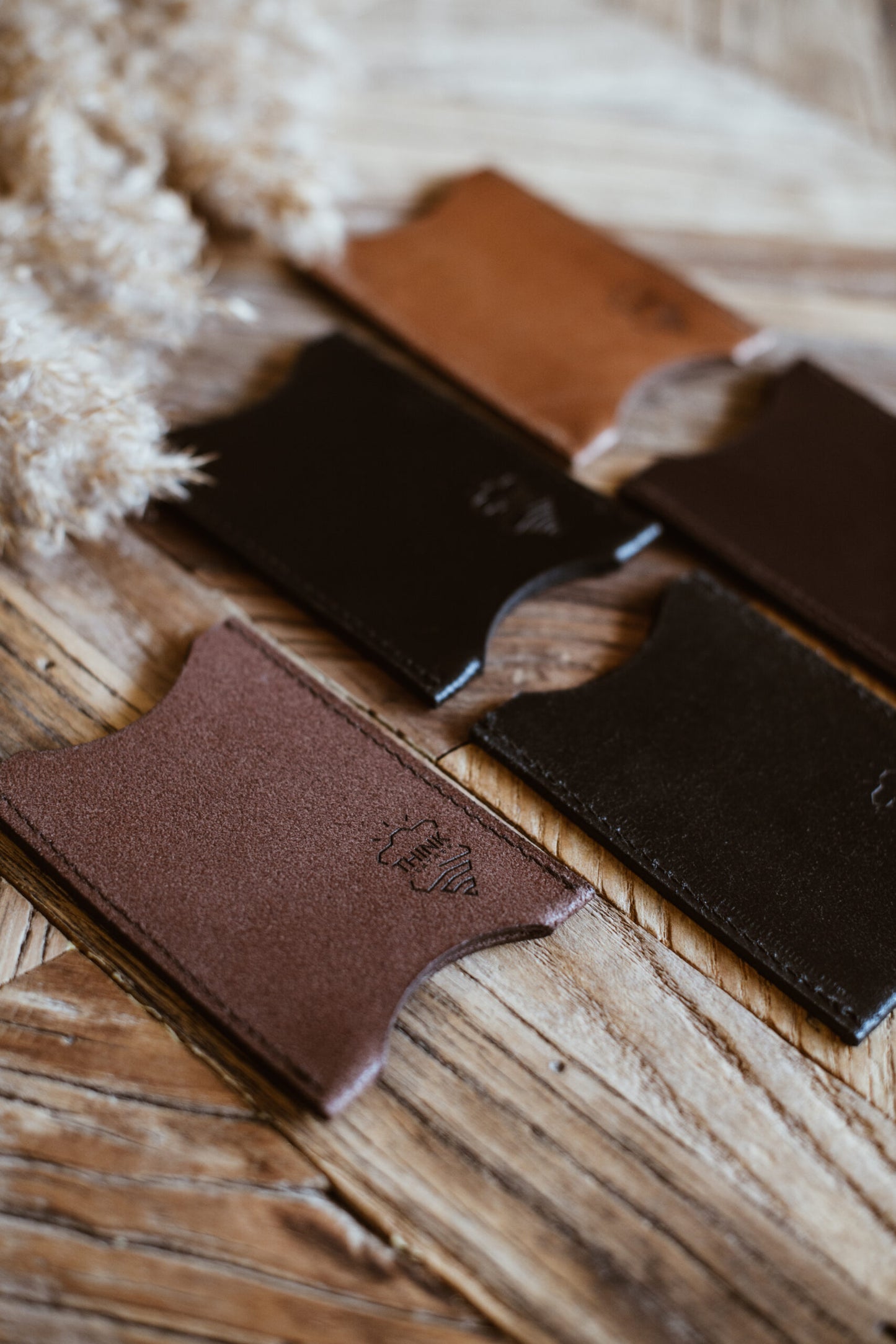 Skórzany wizytownik premium - jasny brąz