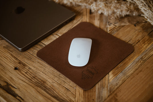 Skórzana podkładka pod mysz - ciemny brąz