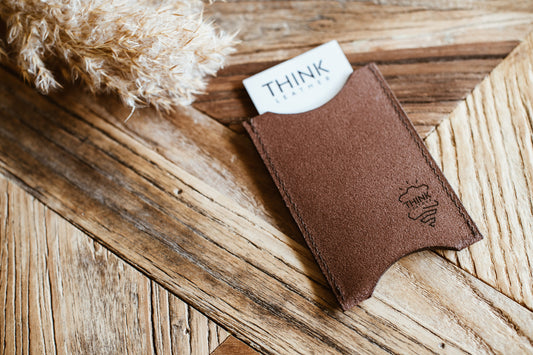 Skórzany wizytownik premium - ciemny brąz