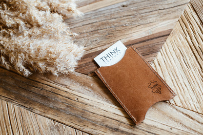 Skórzany wizytownik premium - jasny brąz