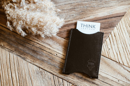 Skórzany wizytownik premium - czarny