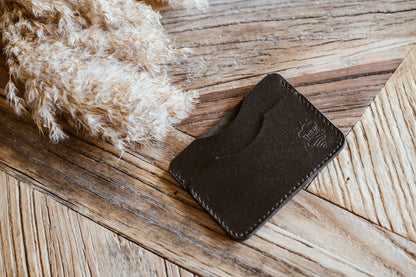 Zestaw biznesowy - portfel, wizytownik i etui na karty z wysokiej jakości skóry bydlęcej - czarny-2