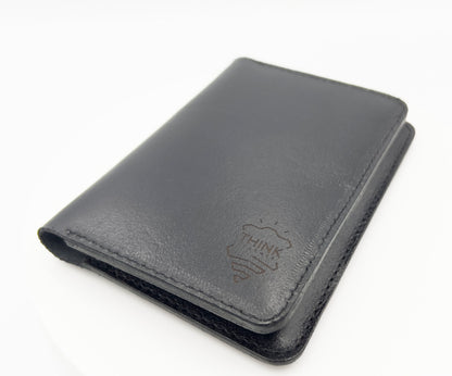 Skórzany portfel paszportowy - czarny