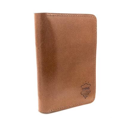 Skórzany portfel paszportowy - jasny brąz